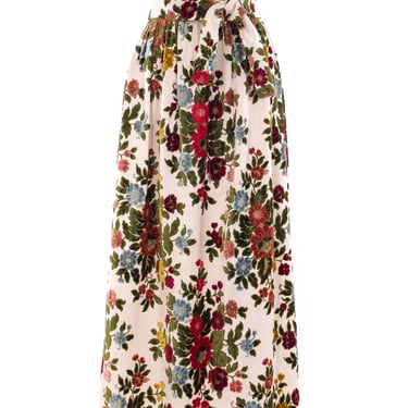 Ivory Floral Tapestry Maxi Skirt