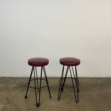 Iron atomic bar stools -pair 