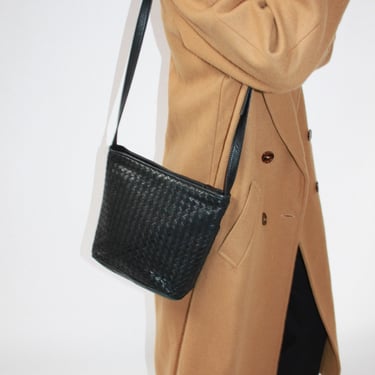 Cole Haan Onyx Woven Leather Shoulder Bag