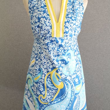 Lilly Pulitzer - Cotton Sundress - Blue /Yellow - Marked size 4 - Pool Party - Beach 