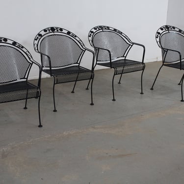 Set of 4 Mid-Century Modern Salterini Curve Back Outdoor Arm Chairs C 