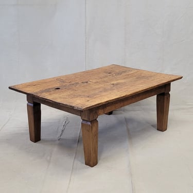 Vintage Rustic Single Slab Burl Teak Coffee Table by the Jason Scott Collection