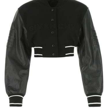 Givenchy Woman Black Wool Blend Bomber Jacket