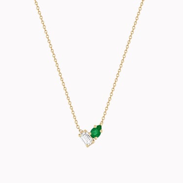 Toi Et Moi Emerald &amp; Diamond Necklace