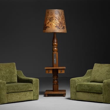 Oak & Resin Floor Lamp / Massive Lounge Chairs