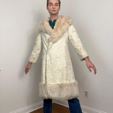 70s Faux fur Russian princess coat 