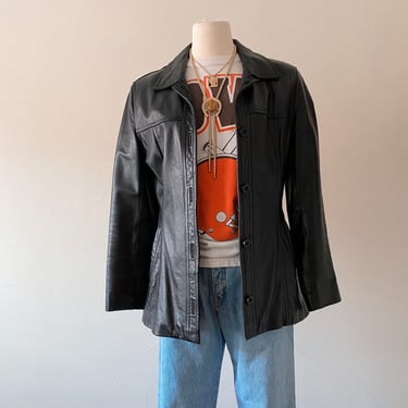 Vintage Y2K Leather Jacket | Size M 