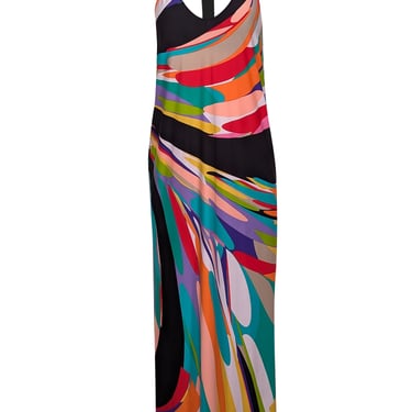 Trina Turk - Multicolor Wavy Print Halter Maxi Dress Sz S