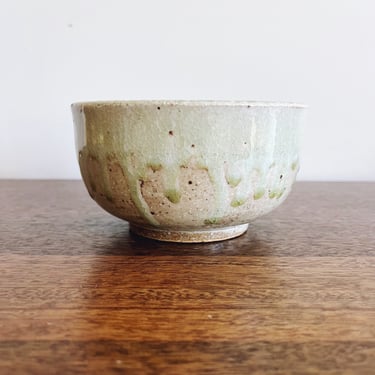 Vintage Matcha Bowl Celadon Glazed Studio Pottery 