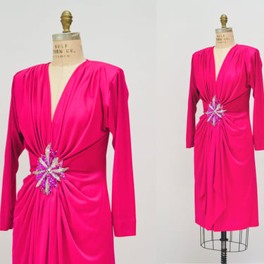 70s 80s Vintage Pink Party Prom Dress XS small Pink Crinoline off the shoulder dress // Vintage 90s Party Cocktail Dress Crinoline Barbie 