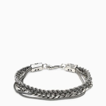 Emanuele Bicocchi Braided Bracelet And Chain In 925 Silver Men