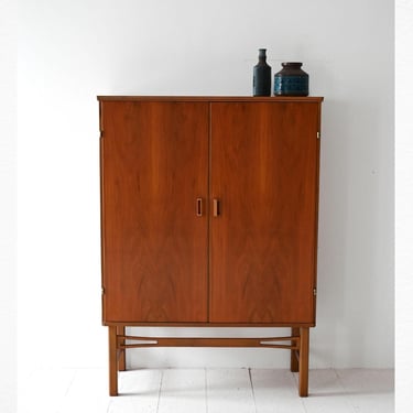 1960s Scandinavian Teak Sideboard with Shelves, Vintage Danish Cabinet 