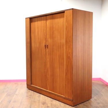 Mid Century Modern Vintage Teak Triple Armoire Wardrobe by Austinsuite- Mid Century Furniture - Vintage Furniture Scandinavian Style 