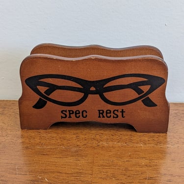 Vintage Wooden Spec Rest Glasses Holder 
