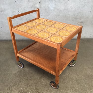 Teak and Tile Bar Cart By Westnofa - Made in Norway