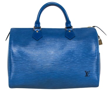 Louis Vuitton - Blue Leather "Speedy 30" Handbag