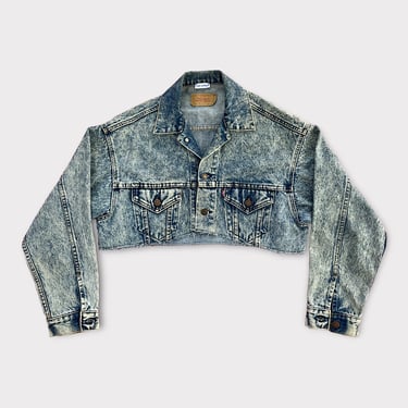 Vintage Levis Denim Jacket, Navy Acid Wash Jean Jacket Large Mens