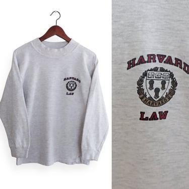 vintage Harvard shirt / 80s Champion shirt / 1980s Harvard Law Champion long sleeve mock neck t shirt Small 