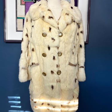 Spotted Rabbit Fur Coat 1960s 