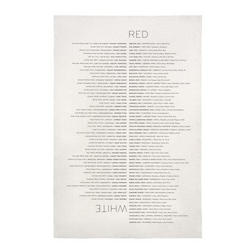 EUROPEAN WINE VARIETIES PURE LINEN TEA TOWEL by SIR l Madame