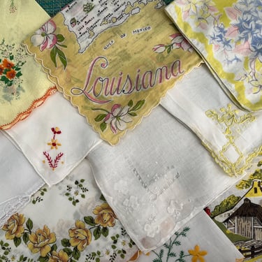 vintage handkerchief lot 1950s cotton hanky collection of 10 wedding hankies 