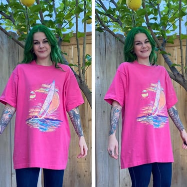 Vintage 1990’s Pink Boat Graphic Tee 