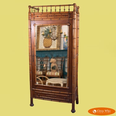 1900&#8217;s Faux Bamboo Armoire