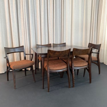 Mid-Century Modern Ebonized Birch &quot;Tuxedo&quot; Dining Set By Heywood-Wakefield