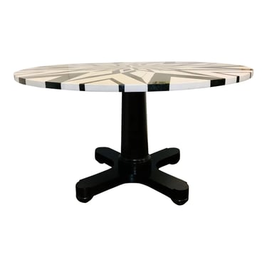 Made Goods/Hickory Chair Custom Modern Black and White Geometric Dining Table