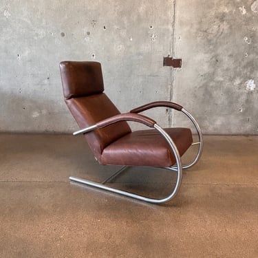 Vintage Leather Lounge Chair By Gerard Van Den Berg Fu Label