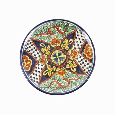 Vintage Ceramic Decorative Plate Uriarte Talavera Puebla Mexico 