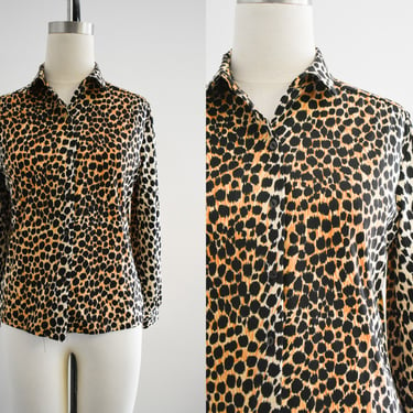 1970s/80s Leopard Print Knit Blouse 
