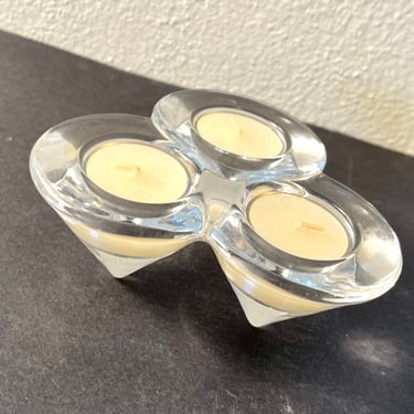 Vintage Mid Century Modern Glass Tealight or Votive Holder 