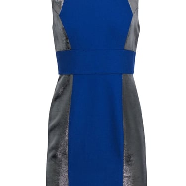 Tracy Reese - Cobalt Blue & Silver Sleeveless Mini Party Dress Sz 4