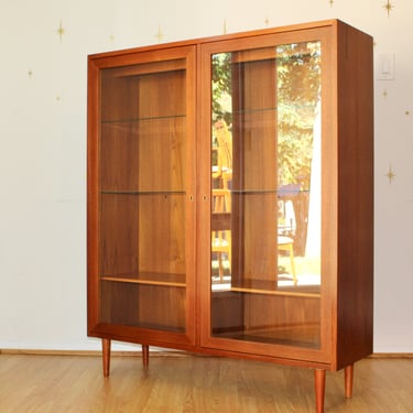 Danish Modern Teak Display Cabinet by Seljing Skabe