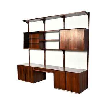 Danish Modern Rosewood Bookcase Wall Unit Floating Cabinet Entertainment Unit by Cado 