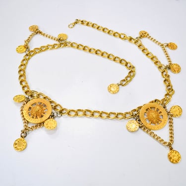 80s 90s Vintage Gold Chain Charm Belt Gold | Hooked on Honey  display picture 2