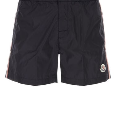 Moncler Man Black Nylon Swimming Shorts