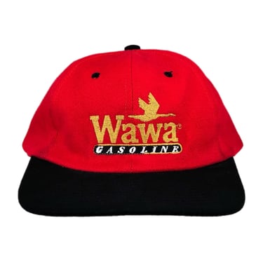 Vintage 90s Wawa Gasoline Embroidered Promotional Strap Back Hat Cap 