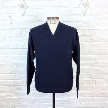 Size 3 (L) Vintage Swedish V Neck Military Navy Sweater #11 