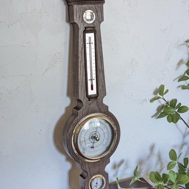 Vintage Springfield Unique Guitar Shape Weather Station Barometer 