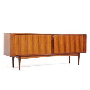 Bernhard Pedersen Mid Century Rosewood Danish Tambour Door Credenza - mcm 