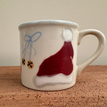 Hartstone Pottery Starbucks Barista Mug | Christmas Santa Hats Bells | Zanesville OH 