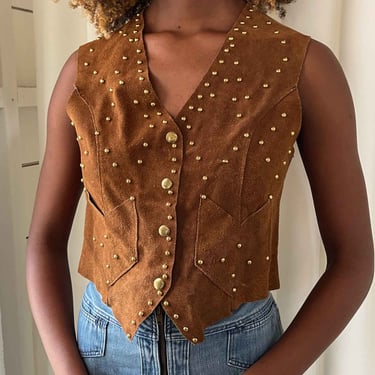 70s Studded Suede Vest