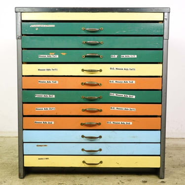 Industrial Steel Multicolor 11 Drawer Office Cabinet