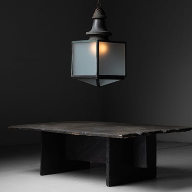 Copper Lantern / Slate Coffee Table