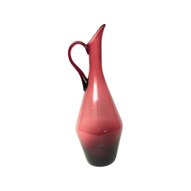 mid century modern empoli purple glass decanter pitcher carafe italy italian retro 