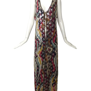 MISSONI- AS IS 1980s Multi Color Sequin Vest, Size XL