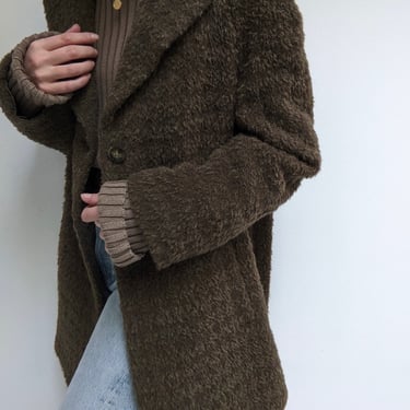 Amazing Vintage Olive Alpaca & Wool Coat