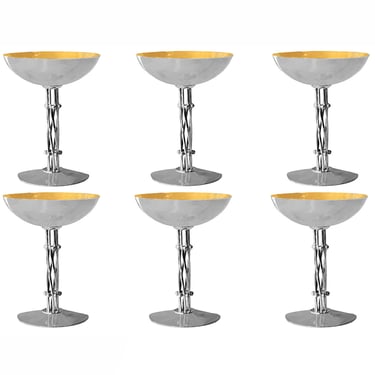Set of 6 William Spratling Sterling Champagne Coupes